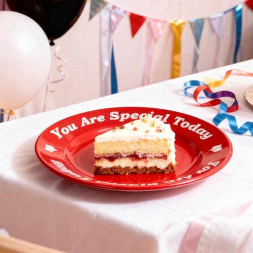 You Are Special Today 10.6-inch Ceramic Celebration Plate - Red & Gold