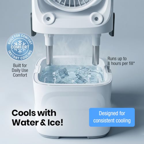 Portable Air Cooler Dual Mist Personal Space Fan with LED Mood Light