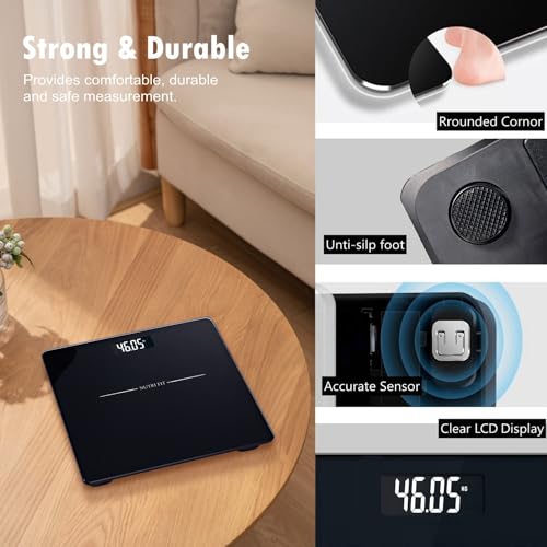 Digital Bathroom Scale with Backlit LCD, 330lb Capacity, 0.1lb Precision