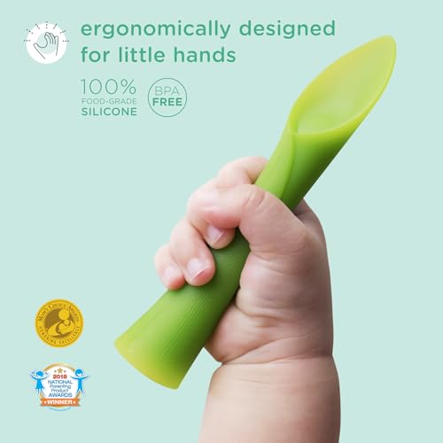 Silicone Baby Training Spoons for Self Feeding & Weaning 2pk