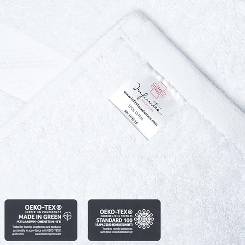 Infinitee Xclusives 100% Cotton Washcloths 12 Pack 13x13 Soft Absorbent Face Towels