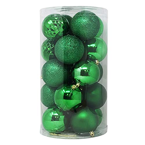 Allgala Green 20 Pack 3 Inch Christmas Ornament Balls Shatterproof Holiday Decor