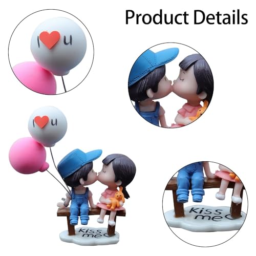 Cute Cartoon Couple Resin Ornament for Car Dashboard and Home Decor