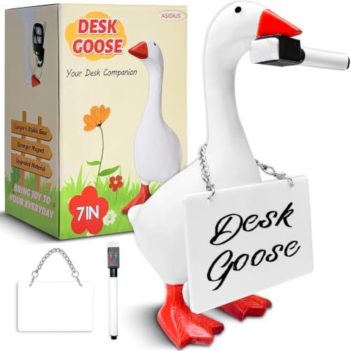 7-Inch Magnetic Desk Goose with Writable Memo Board and Organizer Set