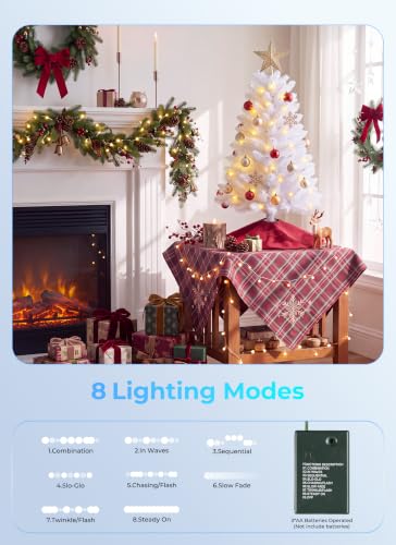 White 3ft Artificial Christmas Tree Prelit Mini Tabletop Holiday Tree