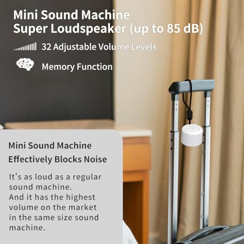 Mini Portable White Noise Machine with 30 Soothing Sounds & Timer for Sleep