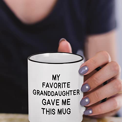Cabtnca My Favorite Granddaughter Gave Me This Mug - 11oz, White/Black - Grandpa Grandparents Gift