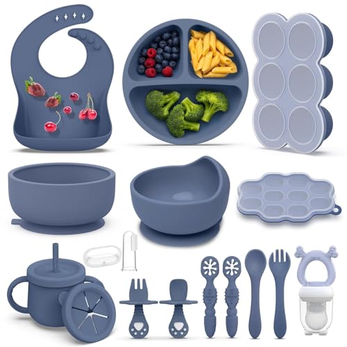16-Piece Silicone Baby Feeding Set with Suction Base for Starting Solids