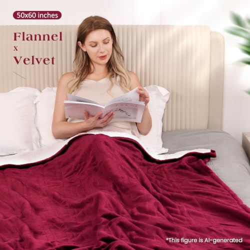 Electric Heated Throw Blanket, 50" x 60" Soft Flannel with 4 Heat Settings