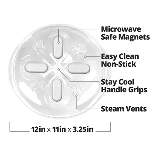 HOVER COVER Magnetic Microwave Splatter Cover 12" Ivory White