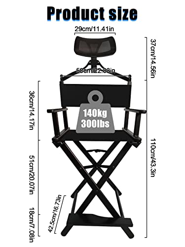 Portable Folding Makeup Artist Chair with Headrest and Footrest