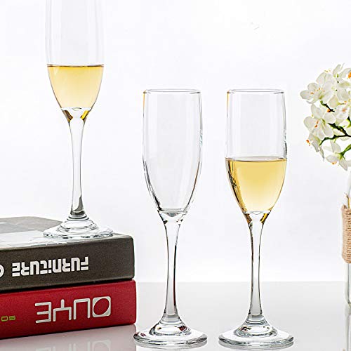 UMI UMIZILI 6 Oz Champagne Flutes Set of 12 - Premium Crystal Clear Stemware