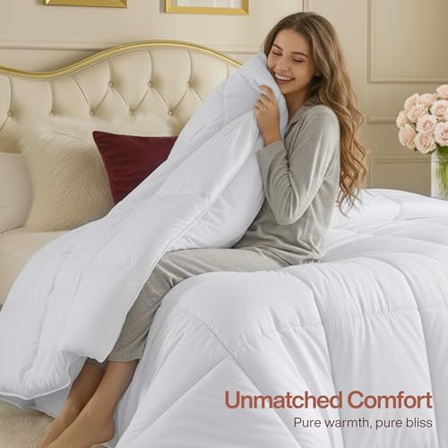 Utopia Bedding Queen Duvet Insert - White All Season Down Alternative Comforter