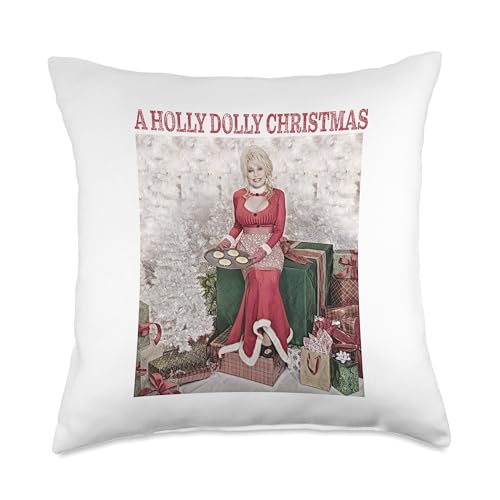 Dolly Parton Christmas Cookies Throw Pillow 18x18 - Festive Decor