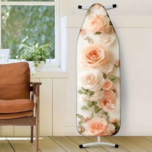 Blush Pink Rose Ironing Board Cover 15x54 Inch Polyester Scorch Guard