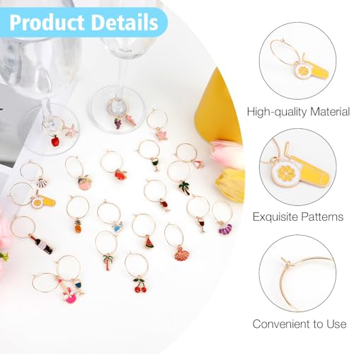 HadrNahkb Beach Wine Glass Charms for Stem Glasses Halloween Party Decor