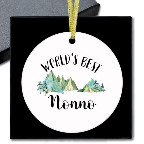 Beliran Nonno Ceramic Christmas Ornament - Grandpa Gifts for Tree, Birthday, Thanksgiving, Xmas, from Grandkids