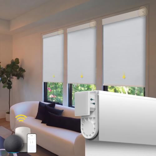 Motorized Cordless Roller Blinds with Remote Control - 34.5x72