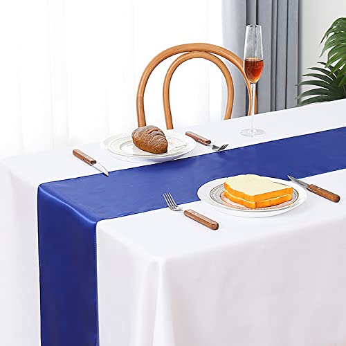 Gankar 5 Pack Royal Blue Satin Table Runners 12x108 Inch for Weddings & Parties