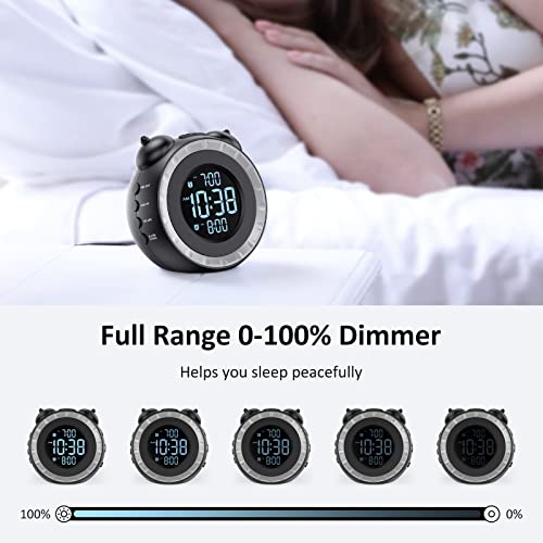 Loud Dual Alarm Clock with Bed Shaker for Heavy Sleepers & Hearing Impaired