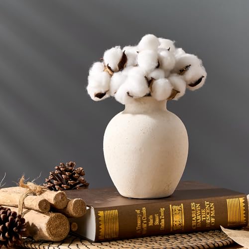 6-Inch Ceramic Decorative Flower Vase - Rustic Farmhouse Boho Table Decor