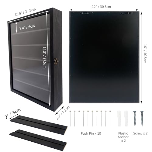 12x16 Shadow Box Display Case with 5 Adjustable Shelves and Hinged Door
