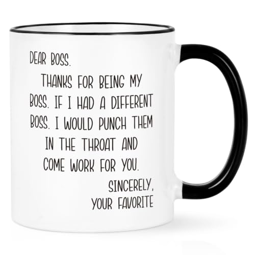 Maustic Two Tone Boss Gifts Mug - 11oz Funny Bosses Day Coffee Cup for Men Women