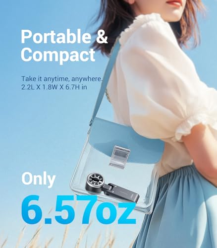 Portable Handheld Turbo Fan 3-in-1 Desk Neck Fan with LED Battery Display