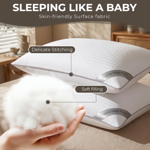 Cooling Bed Pillows Set of 4 - Soft Microfiber for All Sleepers