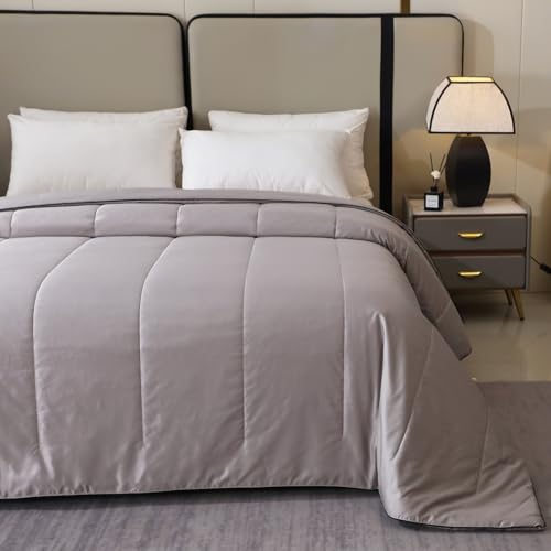 Lightweight Cooling Comforter Quilt - Soft & Breathable King Size (Grey)