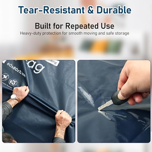 Heavy-Duty King Mattress Bag for Moving - Waterproof Zipper Storage