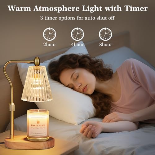 Candle Warmer Lamp with Timer & Dimmer – Adjustable Height Wax Warmer