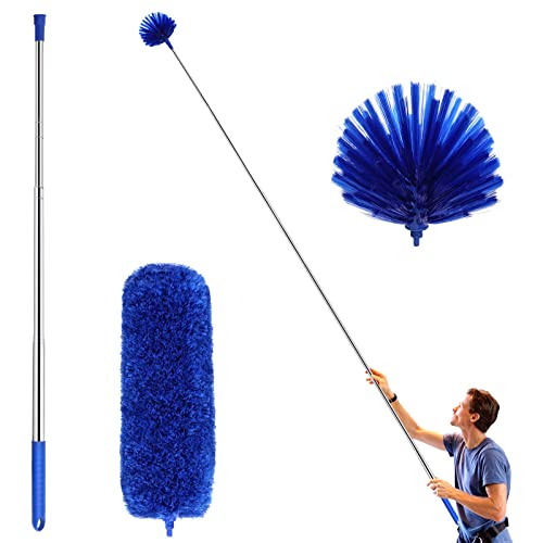 Cobweb Duster Kit with 100-Inch Extension Pole & 2 Washable Duster Heads
