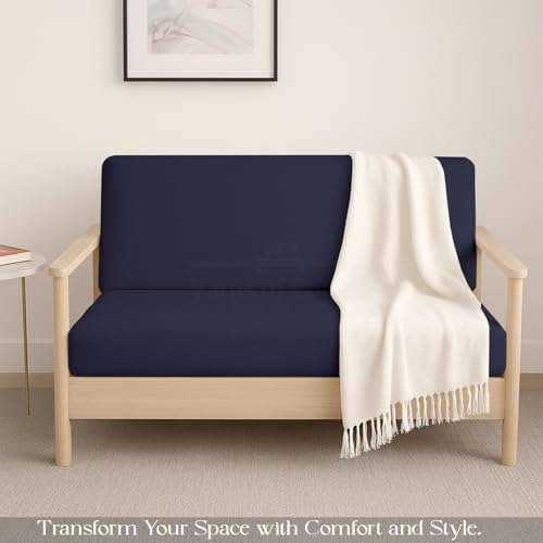 Full Size Futon Cover - 100% Egyptian Cotton, Navy Blue Slipcover