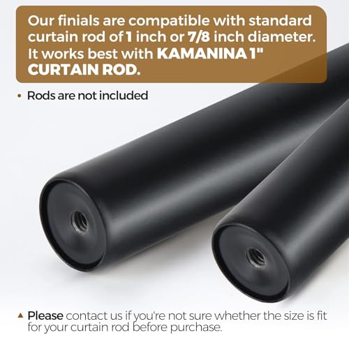Twisted Cage Curtain Rod Finials, Black Metal Replacement Ends, 2 Pack