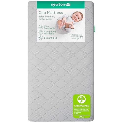 Breathable & Washable Waterproof Crib Mattress - 2-Stage Support, Grey