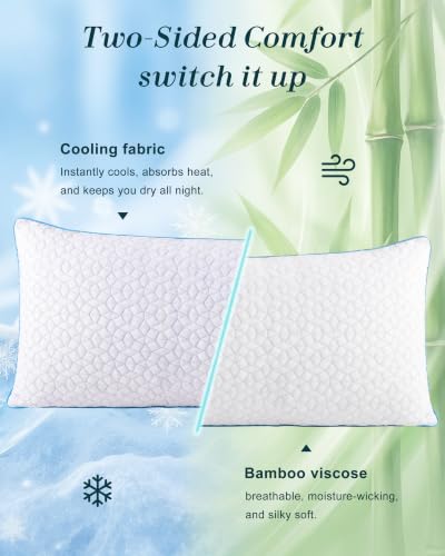 Cooling Body Pillow for Side Sleepers - Firm Memory Foam, 20x54 Inch