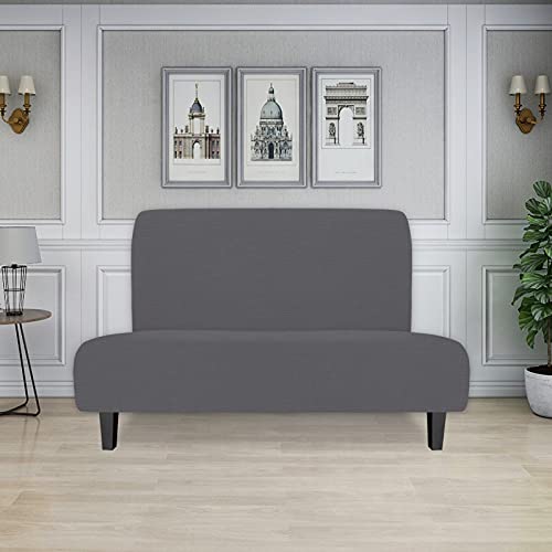 Medium Futon Slipcover Grey | Soft Stretch Furniture Protector