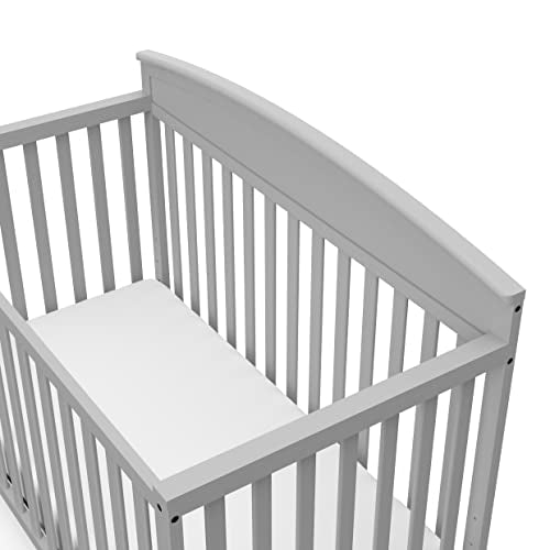 5-in-1 Convertible Baby Crib and Mattress Set, Pebble Gray