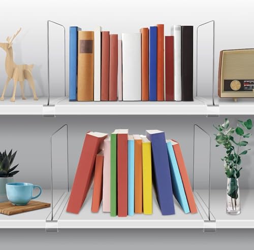 Clear Acrylic Shelf Dividers for Closet Organization 6 Pack