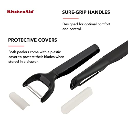KitchenAid Universal Euro Y Peeler, Set Of 2, Black