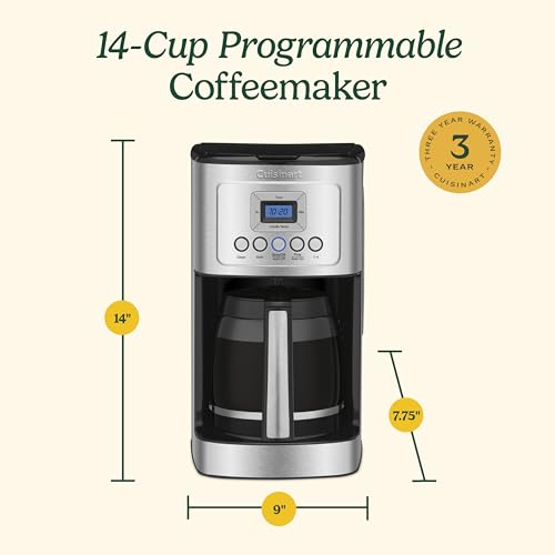 14-Cup Programmable Stainless Steel Coffee Maker with Glass Carafe