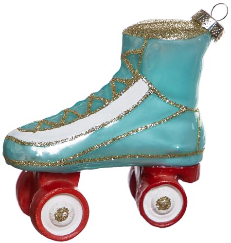 Set of 2 Glass Roller Skate Ornaments for Christmas Tree
