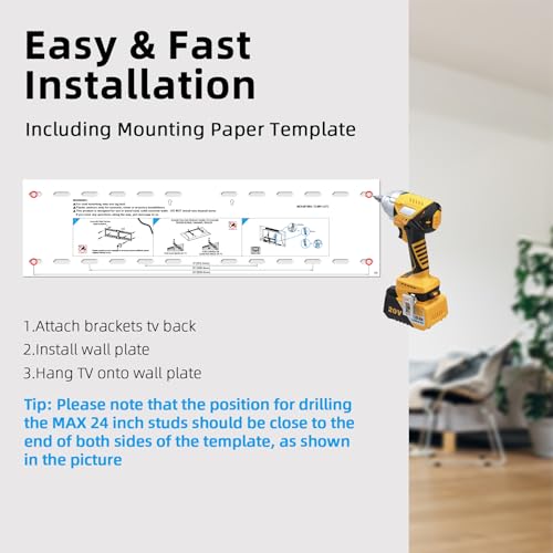 USX STAR Fixed TV Wall Mount Bracket for 37-86 Inch Screens VESA 600x400