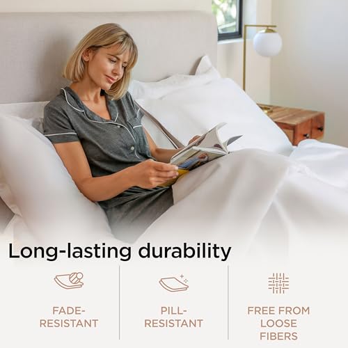 600 Thread Count 100% Cotton Queen Sheet Set - White Sateen 4-Piece
