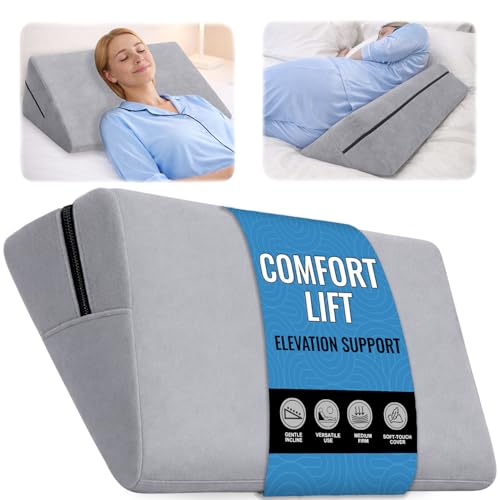 Triangle Wedge Pillow for Sleeping - 7 Inch Compact Design for Snoring Relief and Back Support