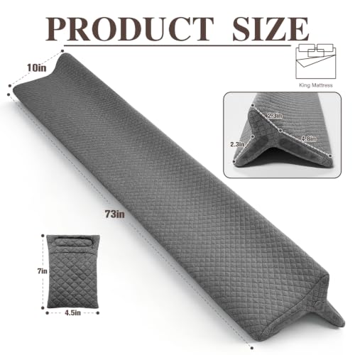 Triangle Bed Gap Filler for Headboard with Storage Pockets, Washable Cover