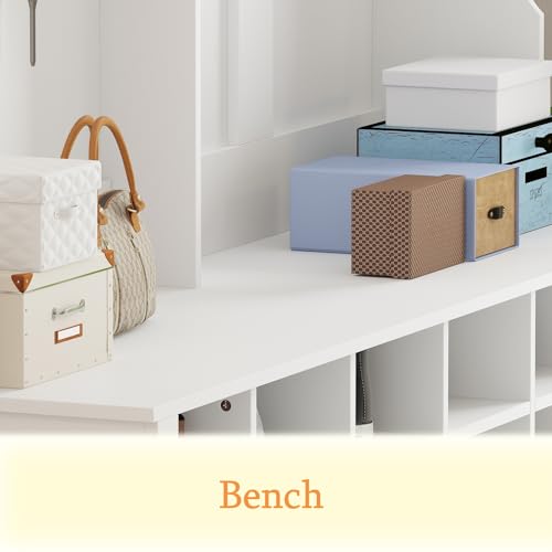 Extra Large Hall Tree with Bench and Shoe Storage, Entryway Coat Rack