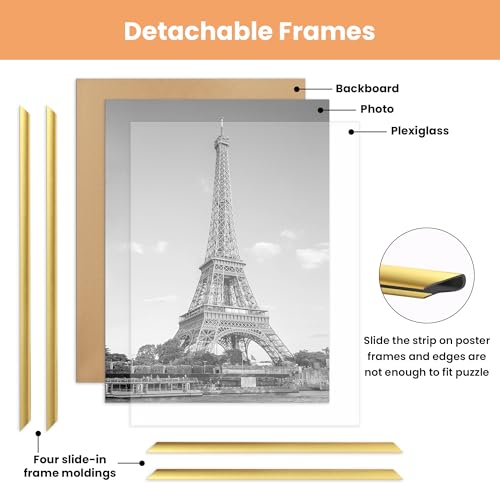 Upsimples 20x30 Poster Frame - Gold, Easy Slide-In Assembly, 3 Pack