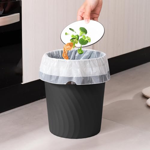 Small Trash Can 3 Pack 1.8 Gallon Slim Plastic Waste Basket with Bags